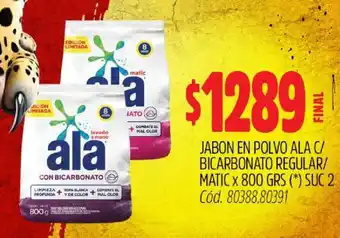 Supermercados Yaguar Jabón en Polvo Ala con Bicarbonato oferta