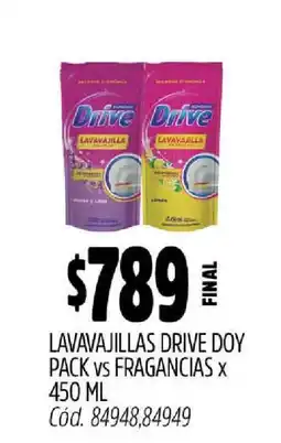 Supermercados Yaguar Lavavajillas Drive Doy Pack vs Fragancias oferta