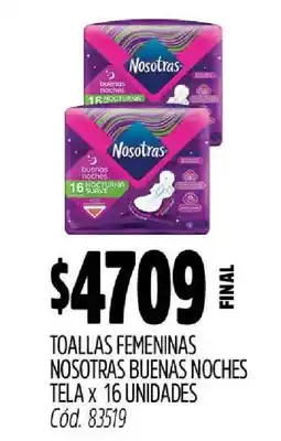 Supermercados Yaguar Toallas Femeninas Nosotras Buenas Noches oferta