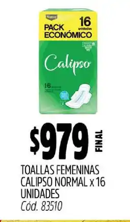 Supermercados Yaguar Toallas Femeninas Calipso Normal x 16 Unidades oferta
