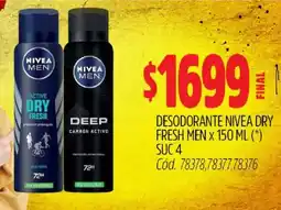 Supermercados Yaguar Desodorante Nivea Dry Fresh Men x 150 ml oferta