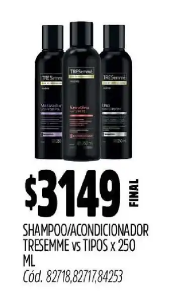 Supermercados Yaguar Shampoo/Acondicionador TRESemmé oferta