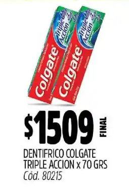 Supermercados Yaguar Dentifrico Colgate Triple Accion x 70 GRS oferta