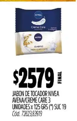 Supermercados Yaguar Jabón de Tocador Nivea Avena/Creme Care oferta