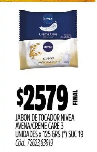 Supermercados Yaguar Jabón de Tocador Nivea Avena/Creme Care oferta