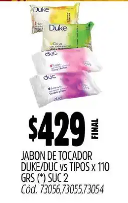 Supermercados Yaguar Jabón de Tocador Duke/Duc oferta