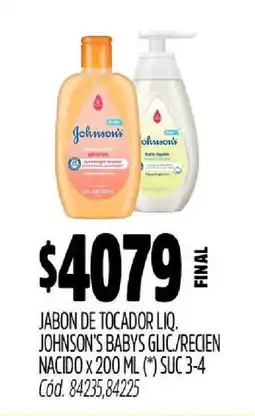 Supermercados Yaguar Jabón de Tocador Líquido Johnson's Baby oferta