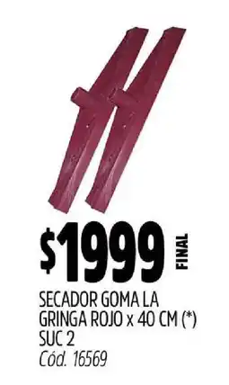 Supermercados Yaguar Secador Goma La Gringa Rojo x 40 cm oferta