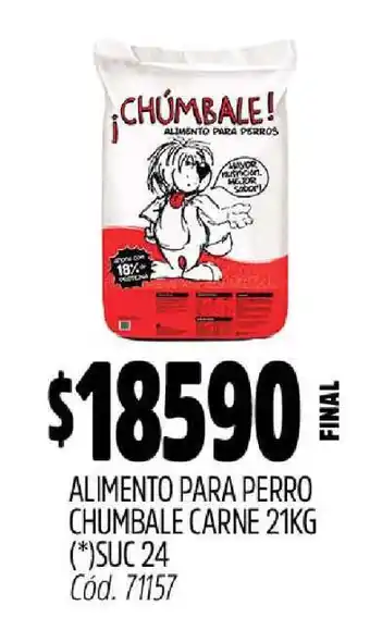 Supermercados Yaguar Alimento para perro Chúmbale Carne 21kg oferta