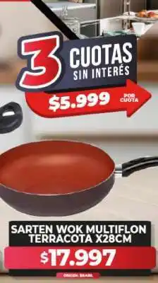 Supermayorista Vital Sarten Wok Multiflon Terracota X28CM oferta