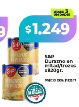Supermayorista Vital S&P Durazno en mitad/trozos x820gr oferta