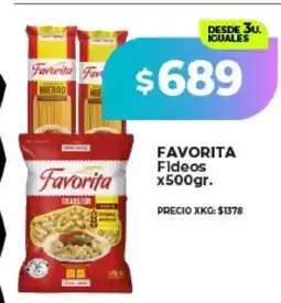 Supermayorista Vital FAVORITA Fideos oferta
