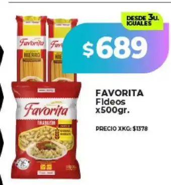 Supermayorista Vital FAVORITA Fideos oferta