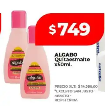 Supermayorista Vital ALGABO Quitaesmalte x50ml oferta