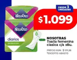 Supermayorista Vital NOSOTRAS Toalla femenina clasica c/a x8u oferta
