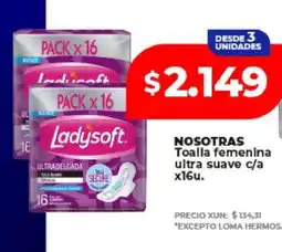 Supermayorista Vital NOSOTRAS Toalla femenina ultra suave c/a x16u oferta