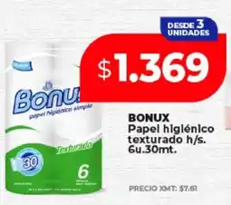 Supermayorista Vital BONUX Papel higiénico texturado h/s. 6u.30mt oferta