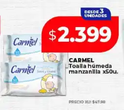 Supermayorista Vital CARMEL Toalla húmeda manzanilla x50u oferta