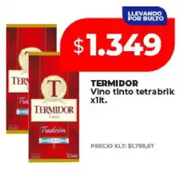 Supermayorista Vital TERMIDOR Vino tinto tetrabrik x1lt oferta