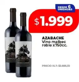 Supermayorista Vital AZABACHE Vino malbec roble x750cc oferta