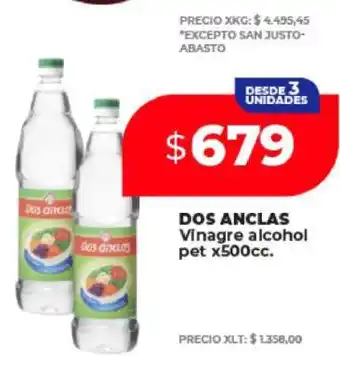 Supermayorista Vital DOS ANCLAS Vinagre alcohol pet x500cc oferta