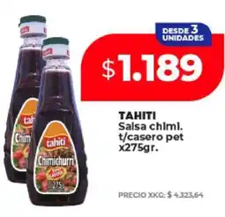 Supermayorista Vital TAHITI Salsa chimi. t/casero pet x275gr oferta