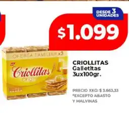 Supermayorista Vital CRIOLLITAS Galletitas oferta