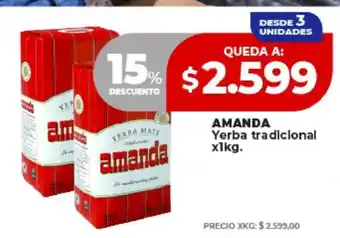 Supermayorista Vital AMANDA Yerba tradicional x1kg oferta