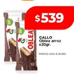Supermayorista Vital Gallo Oblea arroz x20gr oferta