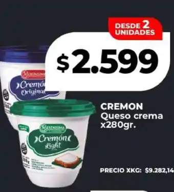 Supermayorista Vital CREMON Queso crema x280gr oferta