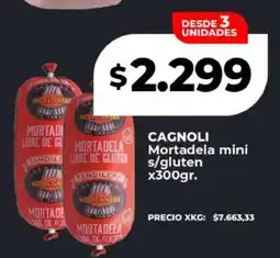 Supermayorista Vital CAGNOLI Mortadela mini s/gluten x300gr oferta