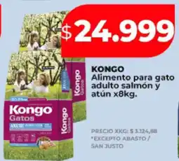 Supermayorista Vital KONGO Alimento para gato adulto salmón y atún x8kg oferta