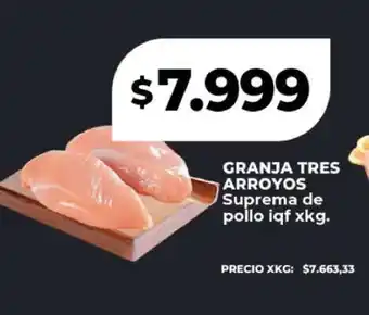 Supermayorista Vital GRANJA TRES ARROYOS Suprema de pollo iqf xkg oferta