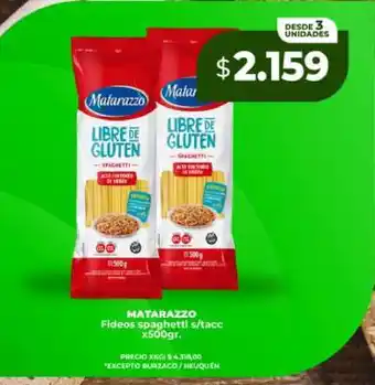 Supermayorista Vital MATARAZZO Fideos spaghetti s/tacc oferta