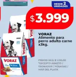 Supermayorista Vital VORAZ Alimento para perro adulto carne x3kg oferta