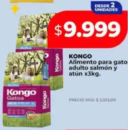 Supermayorista Vital KONGO Alimento para gato adulto salmón y atún x3kg oferta