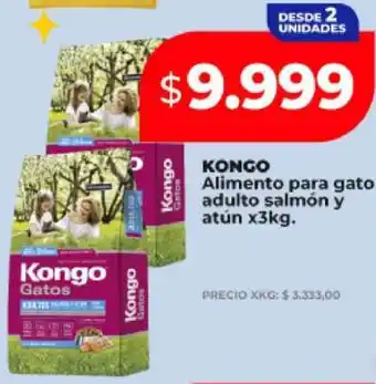 Supermayorista Vital KONGO Alimento para gato adulto salmón y atún x3kg oferta