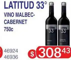 Masivos Latitud 33 Vino Malbec/Cabernet 750c oferta