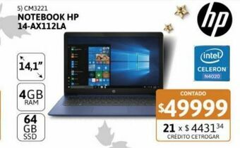 Samsung Notebook hp 14-ax112la cel n4020 4-64gb oferta