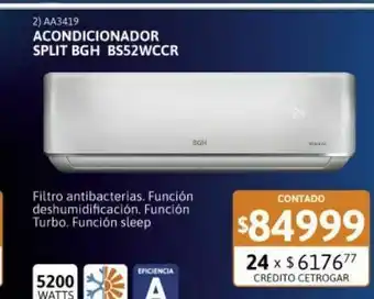 Samsung Aire acondicionado split bgh 5200w frã­o calor ea bs52wccr oferta