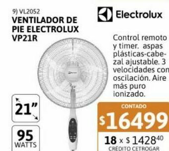 Samsung Ventilador de pie electrolux 21" vp21r oferta