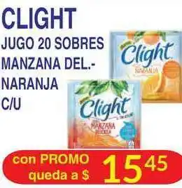 Masivos Clight Jugo 20 Sobres Manzana Del./Naranja c/u oferta