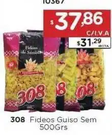 Hipermay 308 Fideos Guiso Sem 500grs oferta