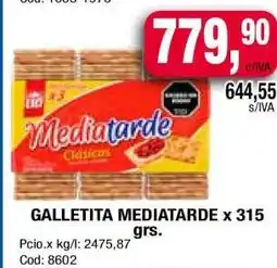 Maxiconsumo GALLETITA MEDIATARDE x 315 grs oferta