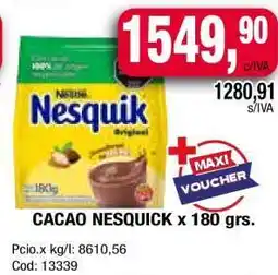 Maxiconsumo CACAO NESQUICK x 180 grs oferta