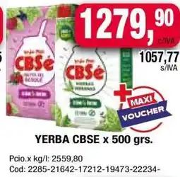 Maxiconsumo YERBA CBSE x 500 grs oferta