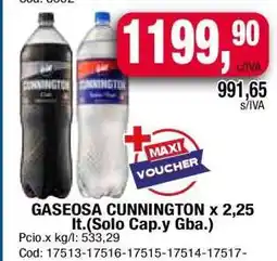 Maxiconsumo GASEOSA CUNNINGTON x 2,25 lt oferta