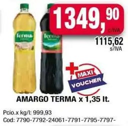 Maxiconsumo AMARGO TERMA x 1,35 lt oferta