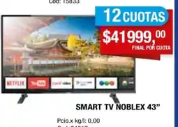Maxiconsumo SMART TV NOBLEX 43” oferta