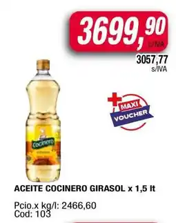 Maxiconsumo ACEITE COCINERO GIRASOL x 1,5 lt oferta